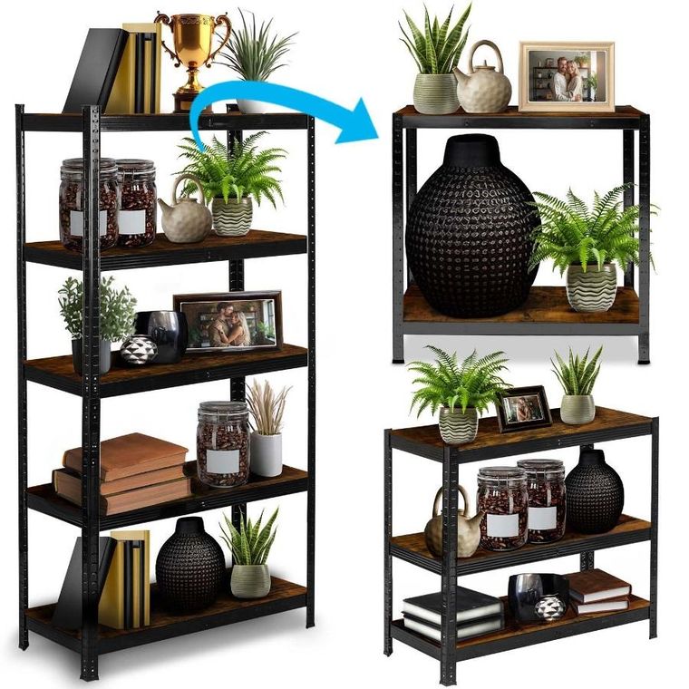 Humberg, regał metalowy magazynowy, czarny, 180-90-40 cm