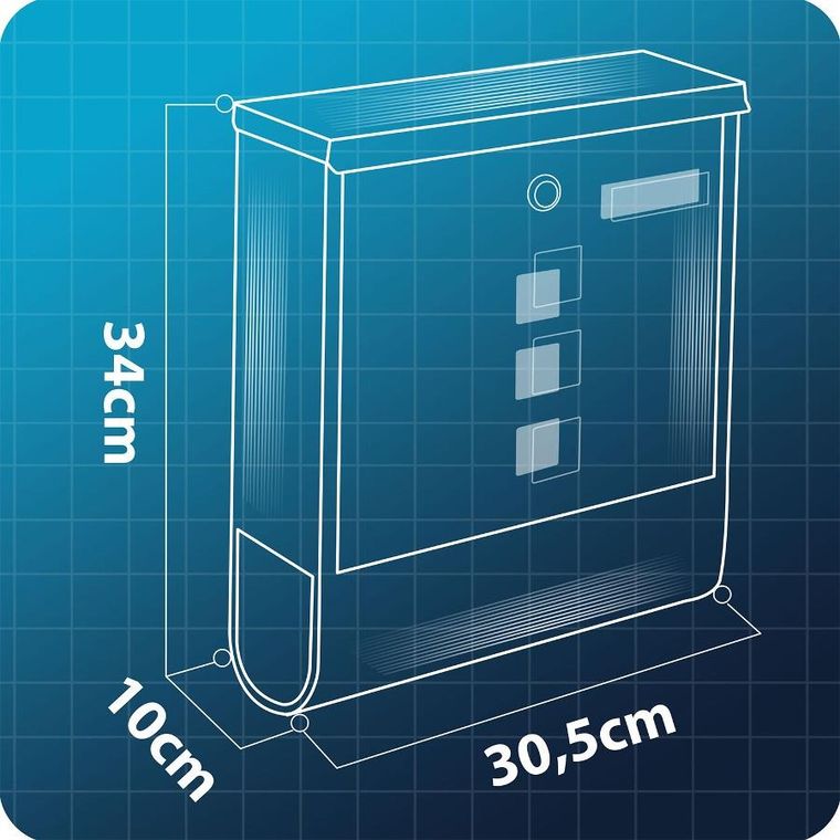 Humberg, skrzynka na listy, antracyt, 34-30,5-10 cm, HM-861