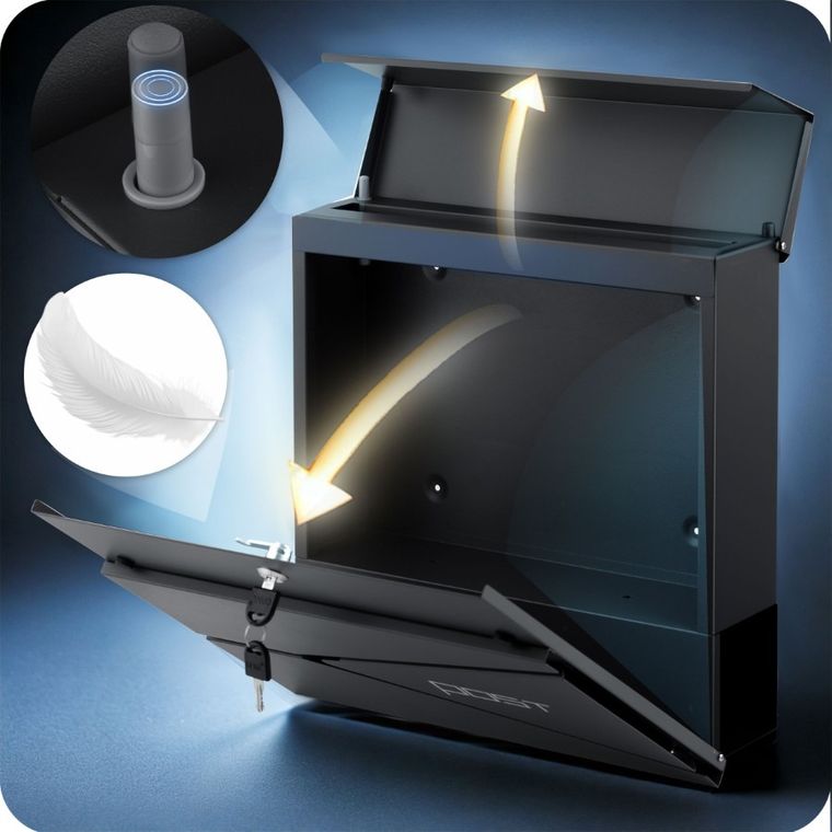 Humberg, skrzynka na listy, antracyt, 37-37-10,5 cm, HM-862