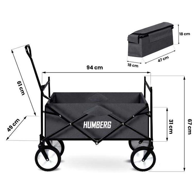 Humberg, wózek transportowy, składany, 80l