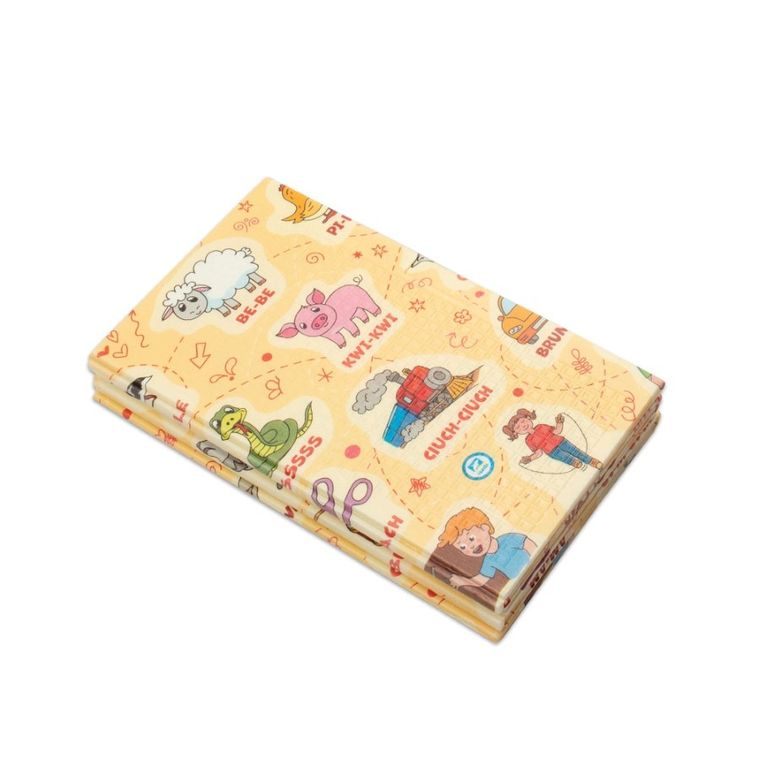 Humbi, dwustronna mata edukacyjna z pianki XPE, onomatopeje zwierząt, polski alfabet, 120-180 cm