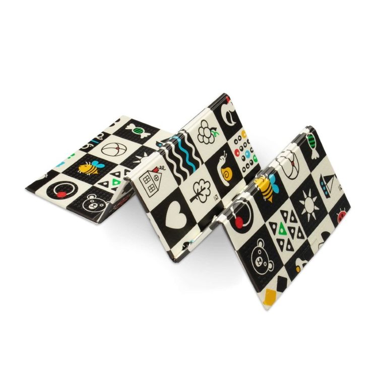 Humbi, dwustronna mata edukacyjna z pianki XPE, polski alfabet, kontrastowe obrazki, 120-180 cm