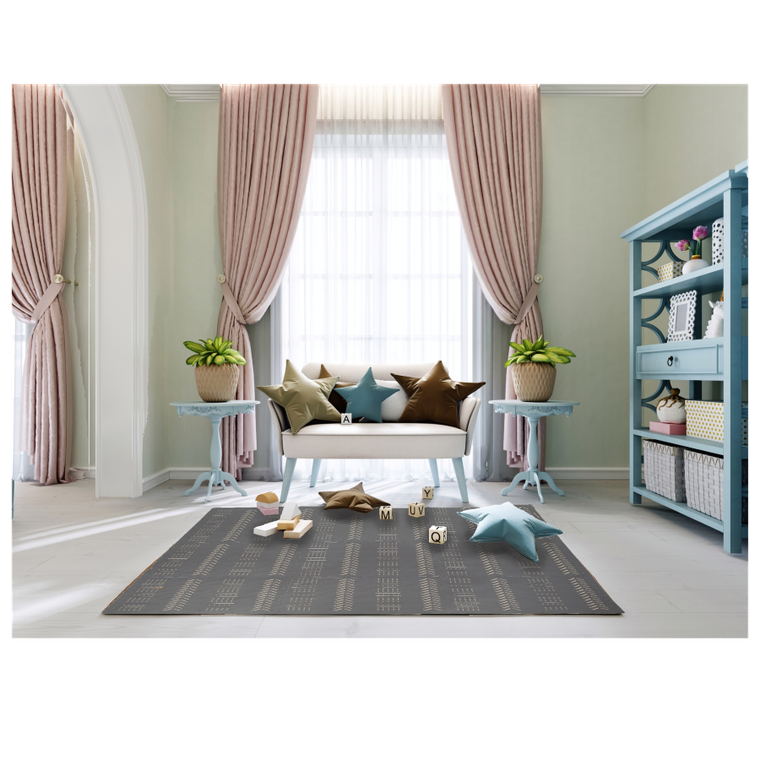 Humbi, mata piankowa, puzzle, szare, 62-62 cm, 9 szt.