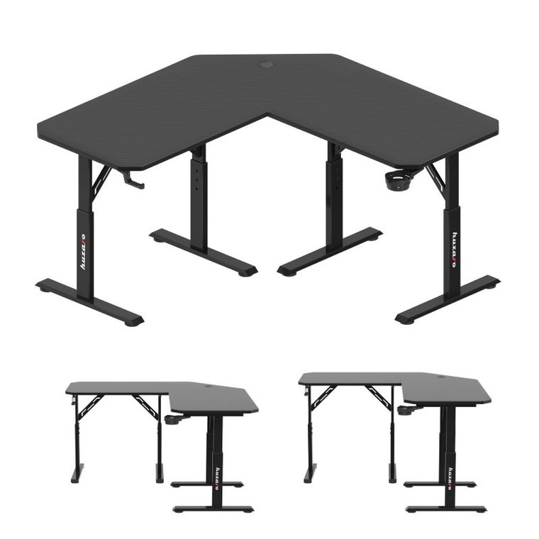 Huzaro, Hero 7.3 Black, biurko gamingowe z regulacją wysokości