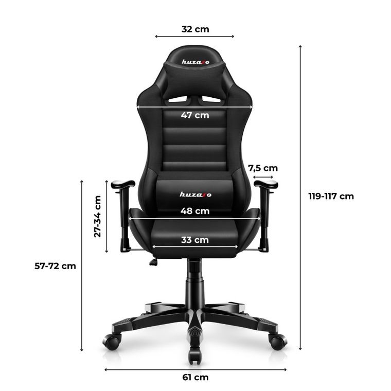 Huzaro, Ranger 6.0, fotel gamingowy dla dziecka, Black