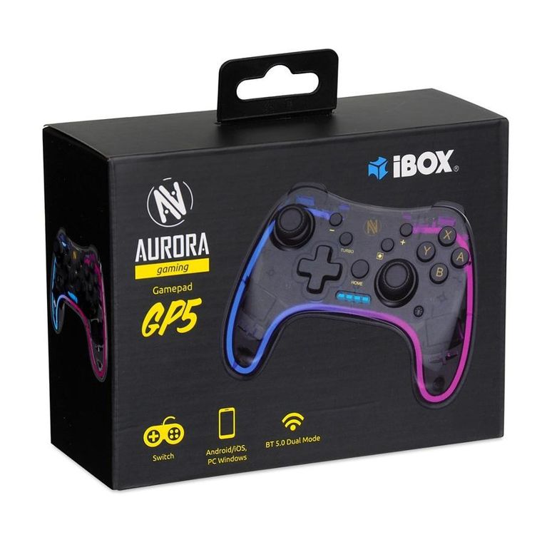 Ibox, Aurora, gamepad, czarny, Switch, Android, iOS