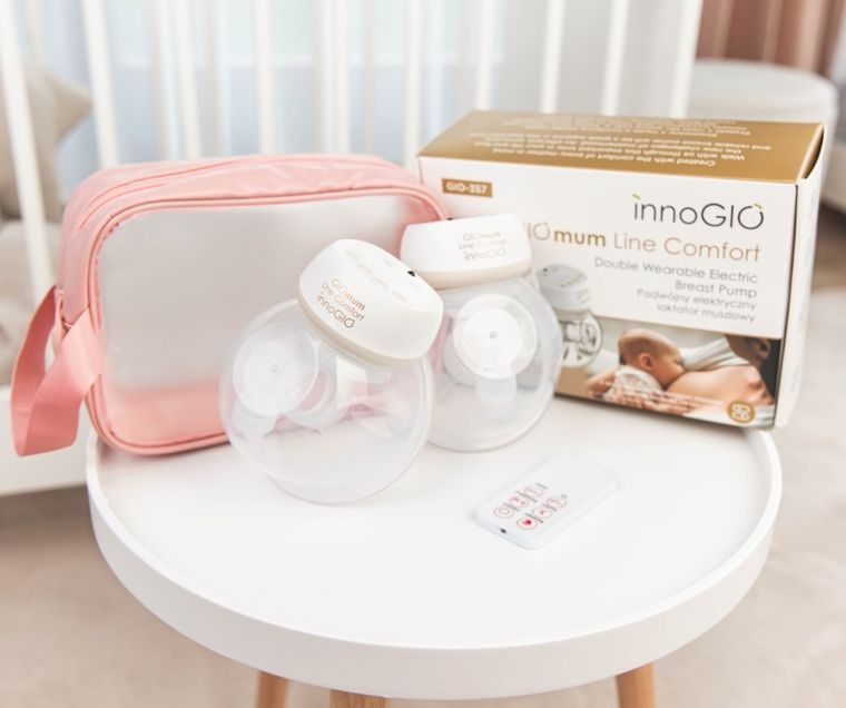 InnoGIO, GIOmumLine Comfort, laktator elektryczny, muszlowy, podwójny