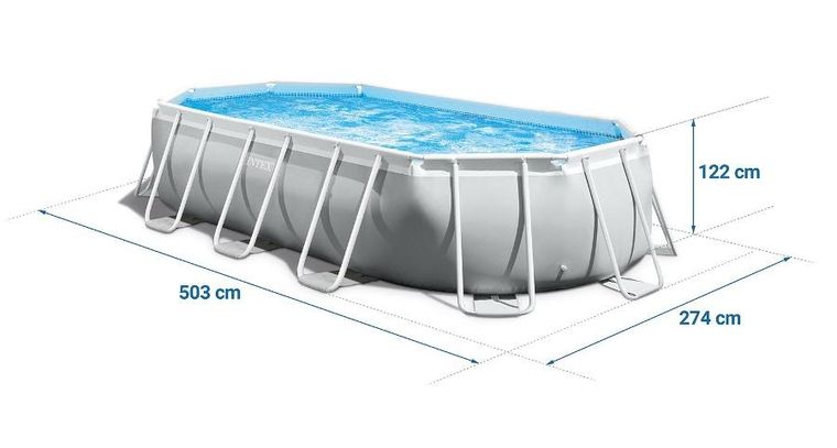 Intex, basen ogrodowy, stelażowy, 503-274-122 cm, zestaw 12w1