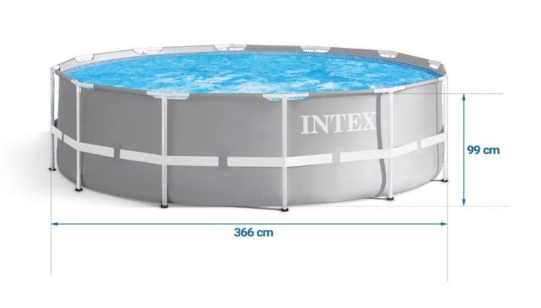 Intex, basen ogrodowy stelażowy, zestaw 17w1, 366-99 cm