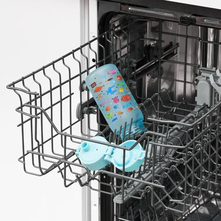 Ion8, Rybki, bidon z ustnikiem, niebieski, 350 ml