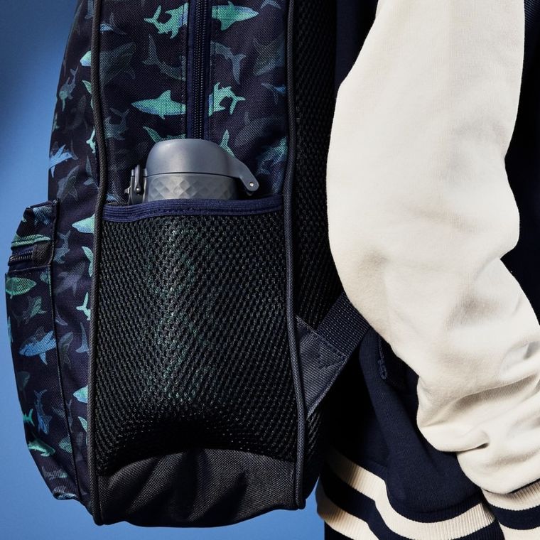 ION8, Szlaczki, bidon termiczny z ustnikiem, próżniowy, granatowy, 320 ml