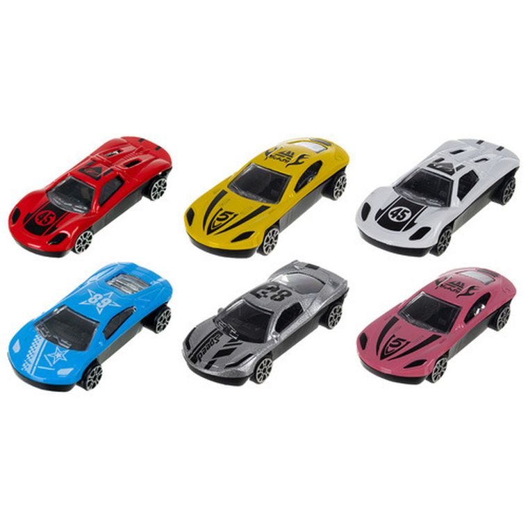 Iso Trade, ciężarówka transporter autek, zestaw z pojazdami, 6 szt.