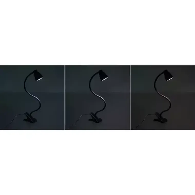 Izoxis, lampka biurkowa z klipsem, czarna