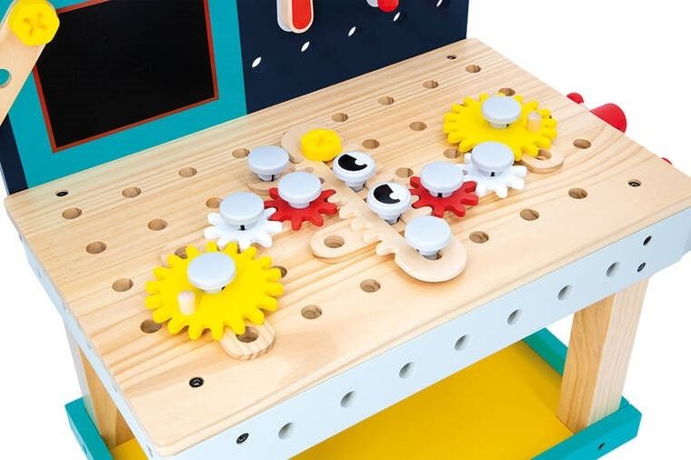 Janod, Brico ‘Kids, duży stolik, warsztat drewniany, magnetyczny, Robot
