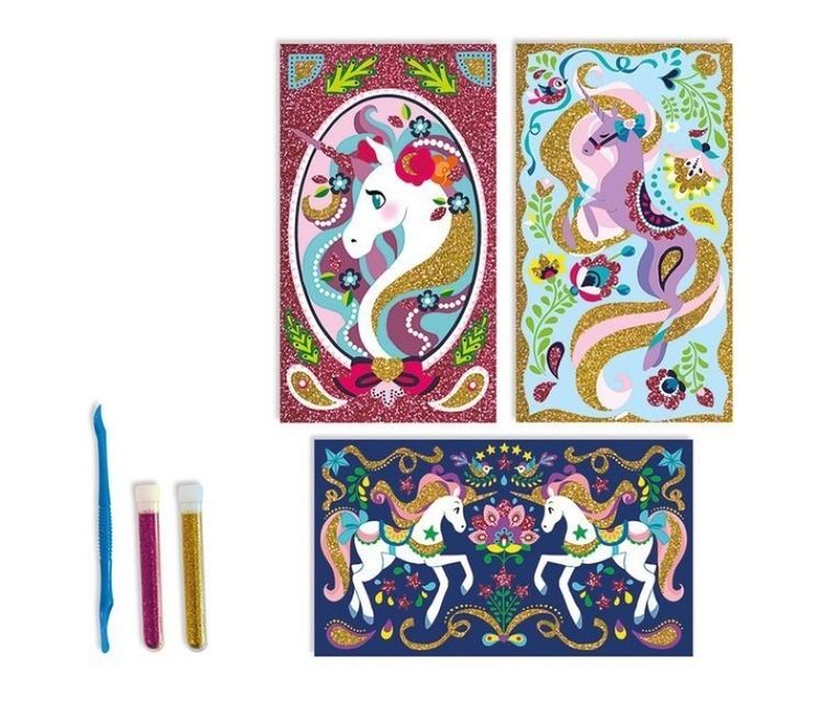 Janod, Jednorożce, magiczny brokat, zestaw kreatywny, 7+