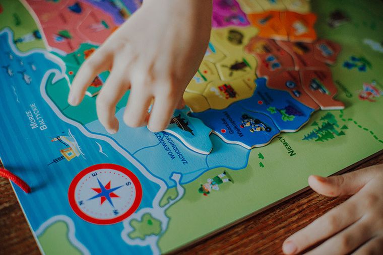 Janod, Mapa Polski, puzzle magnetyczne, 69 magnesów