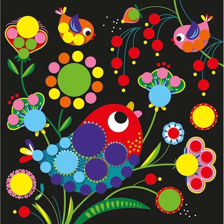 Janod, My Arts & Crafts, zestaw kreatywny, okrągłe naklejki