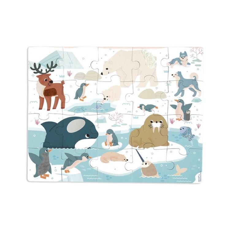 Janod, puzzle sensoryczne, kraina polarna, 20 elementów