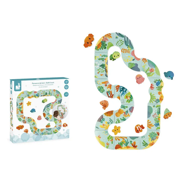 Janod, puzzle, tor ze zwierzątkami, zabawka do kąpieli
