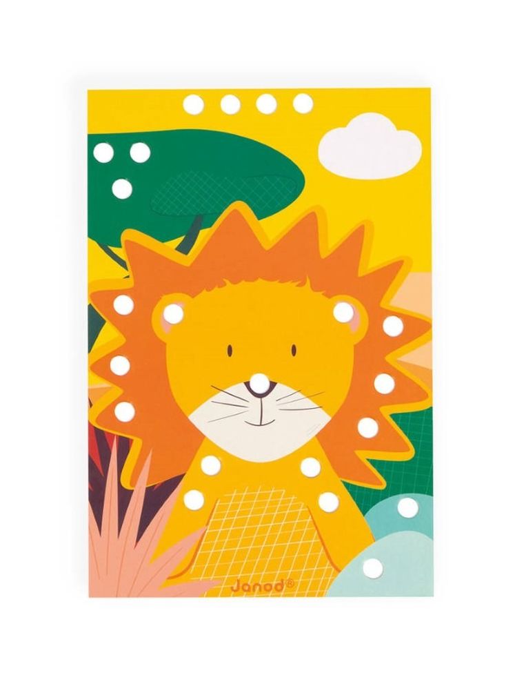 Janod, Układanka drewniana, mozaika, zwierzątka