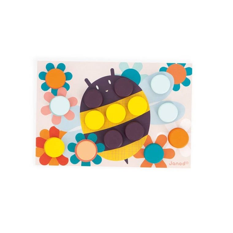 Janod, układanka, pierwsza drewniana mozaika