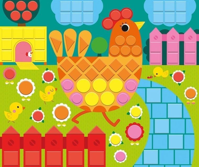 Janod, Zwierzęta, mozaika, zestaw kreatywny, 3+