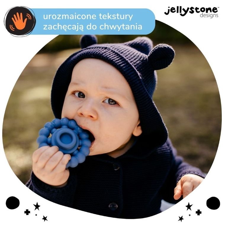 Jellystone Designs, Mała Wieża, silikonowy gryzak, tęczowy