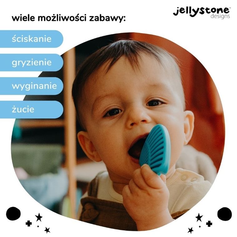 Jellystone, gryzak silikonowy, kolorowe kółko