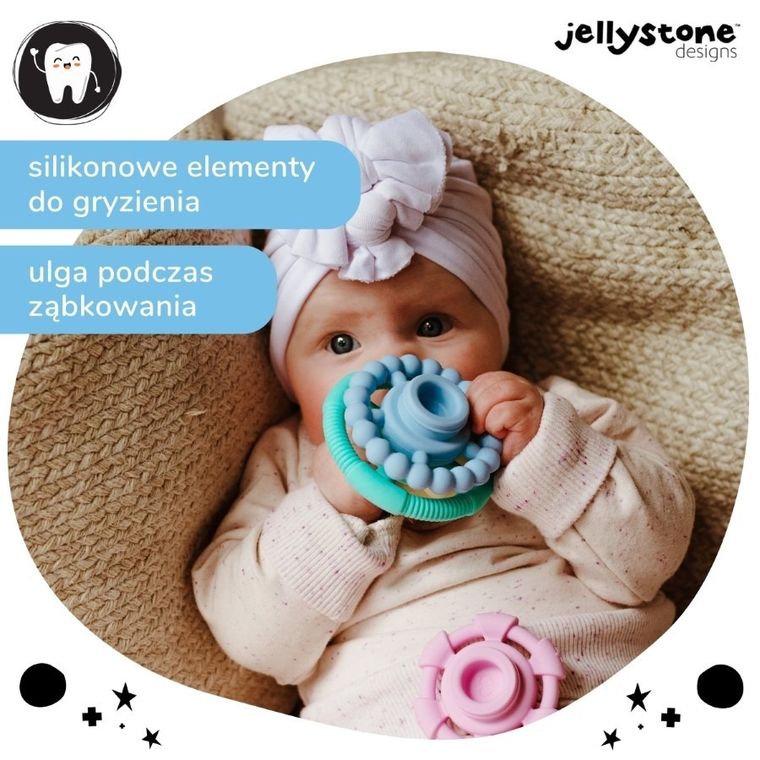 Jellystone, gryzak silikonowy, pastelowa wieża