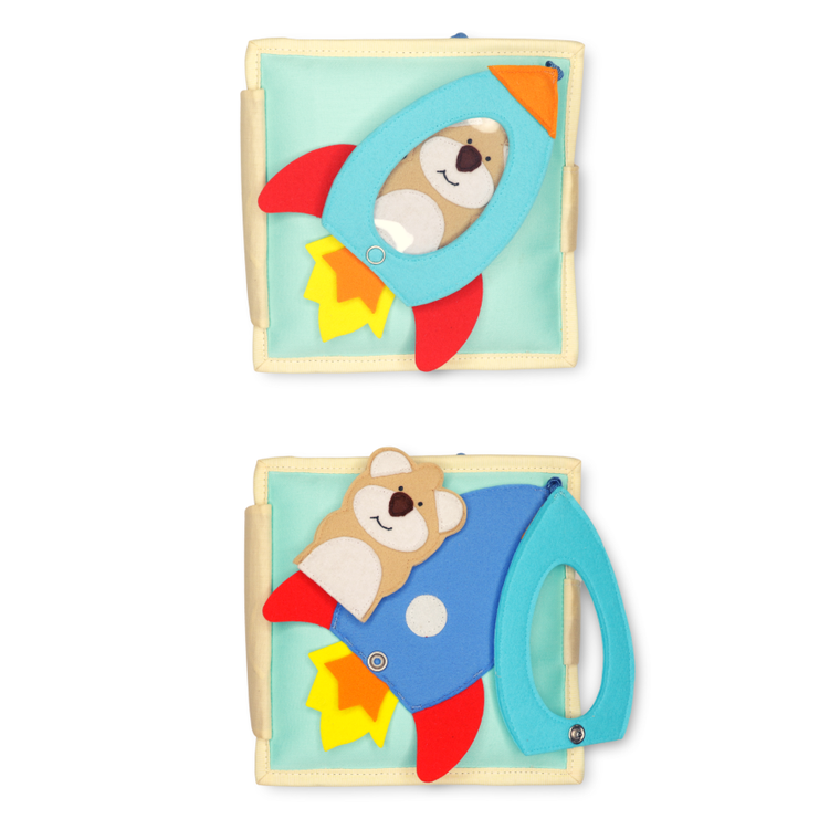 Jolly Designs. Rakieta. Książeczka sensoryczno-manipulacyjna