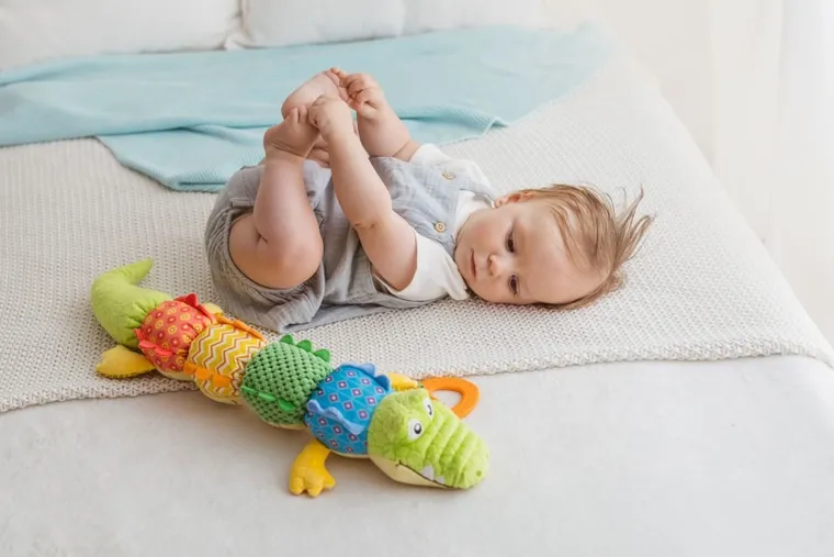 JollyBaby, Krokodyl Oskar z miarką, zabawka sensoryczna