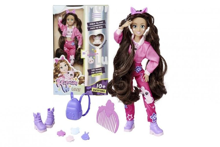 Kawaii Hi, Lucy i Momo, lalka z figurką króliczka, zestaw z akcesoriami