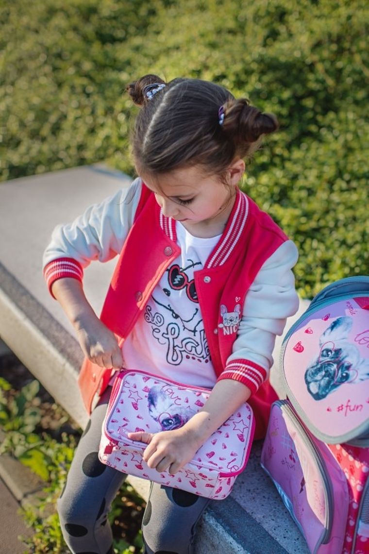 Kayokki, Buldog, tornister szkolny, plecak szkolny, różowy