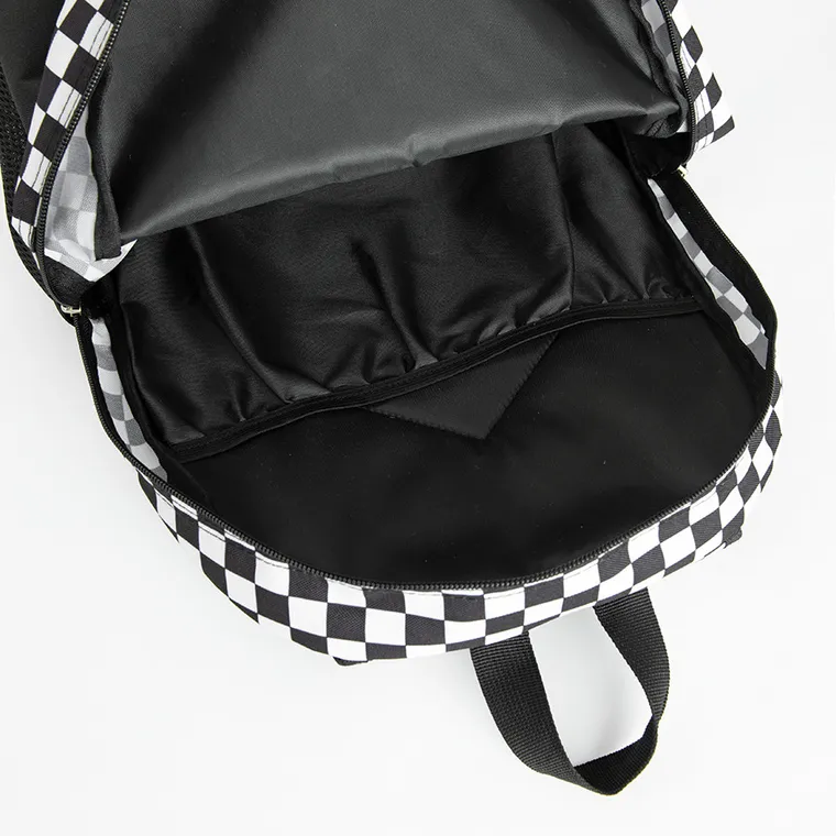 Kayokki, plecak szkolny, 1-komorowy, Szachownica, czarno-biała