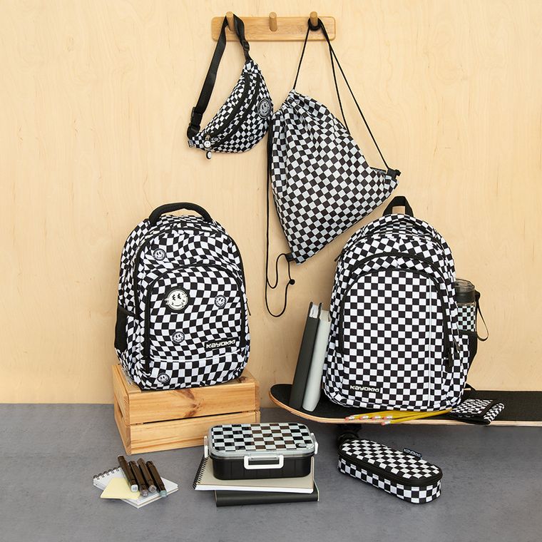 Kayokki, saszetka na biodra, Szachownica, czarno-biała