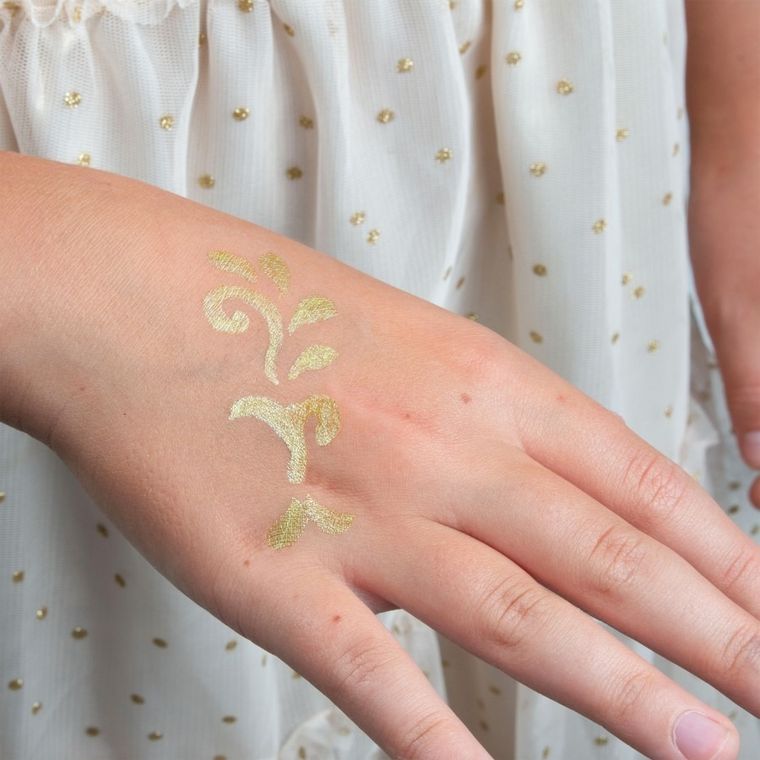 Kidea, markery brokatowe do tatuażu z szablonami, 3 kolory