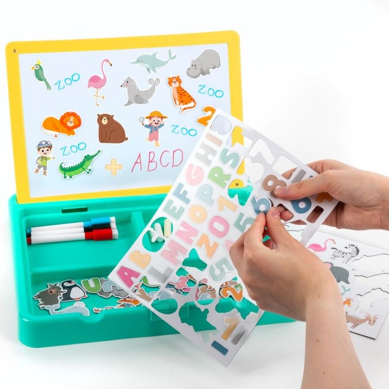 Kidea, ZOO, przenośny zestaw tablic 5w1, zestaw kreatywny