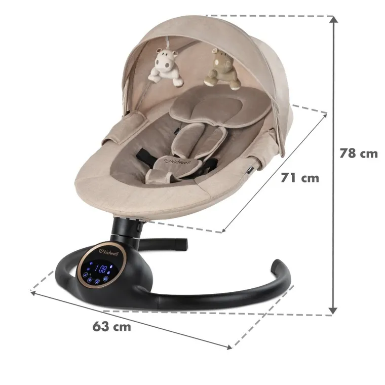 Kidwell, Reve, bujaczek, leżaczek elektryczny, 2w1, Beige Gold