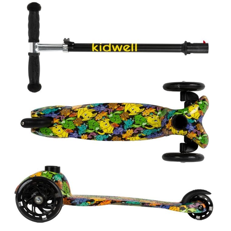 Kidwell, Uno, hulajnoga 3-kołowa LED, balansowa, kolorowa