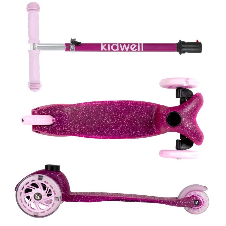 Kidwell, Uno, hulajnoga 3-kołowa LED, balansowa, różowa
