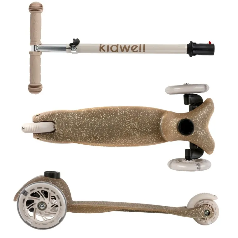 Kidwell, Uno, hulajnoga 3-kołowa LED, balansowa, złota