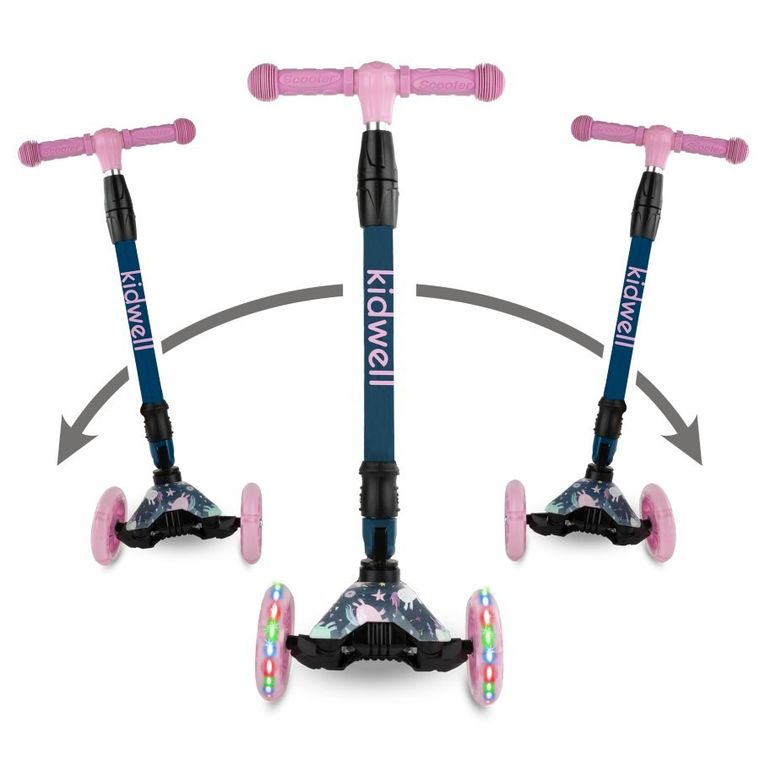 Kidwell, Vento, hulajnoga 3-kołowa, balansowa, niebieska w jednorożce