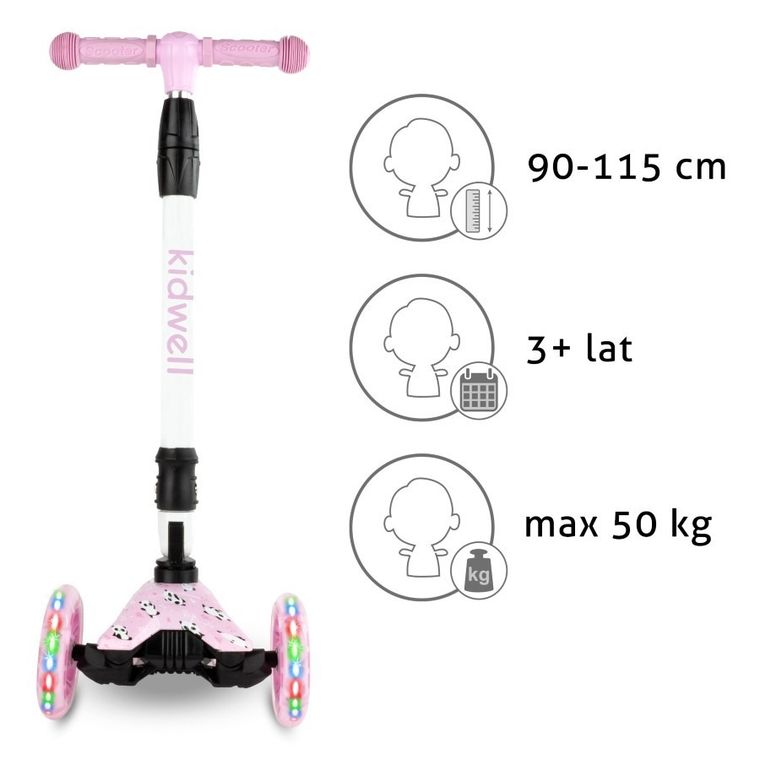 Kidwell, Vento, hulajnoga 3-kołowa, balansowa, panda