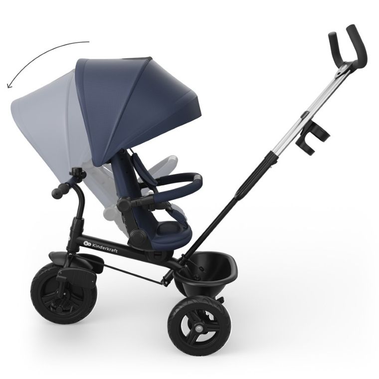 Kinderkraft, Aston 2 Plus, rowerek trójkołowy 6w1, granatowy