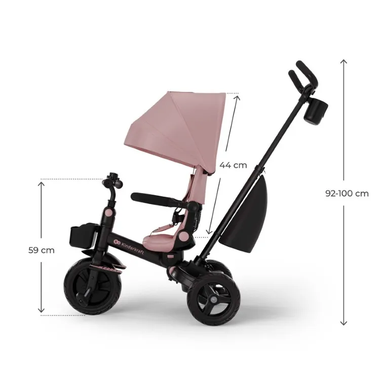 Kinderkraft, Aveo 2 Plus, rowerek trójkołowy 6w1, Pink