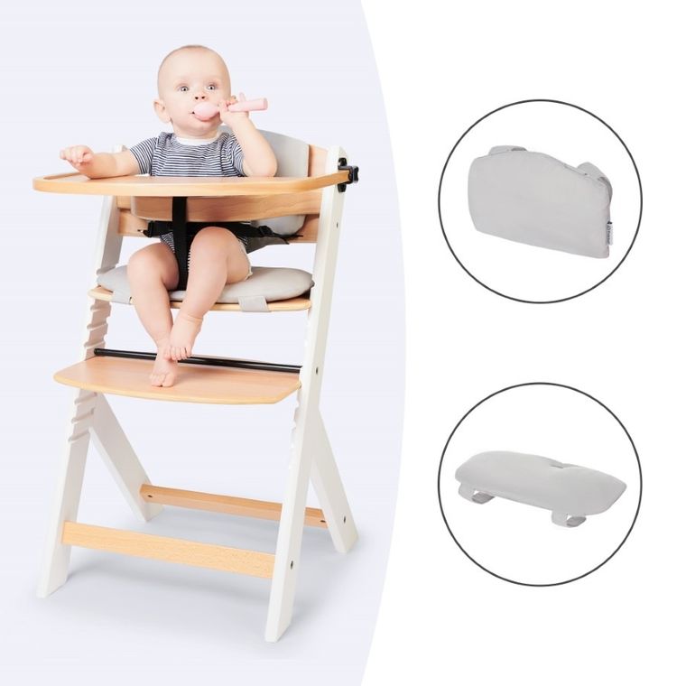Kinderkraft, Enock, krzesełko do karmienia z poduszką, 3w1, Grey