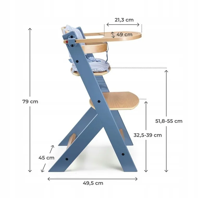 Kinderkraft, Enock, krzesełko do karmienia z poduszką, nordic breeze