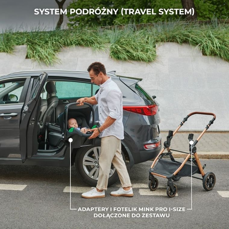 Kinderkraft, Esme, wózek wielofunkcyjny, 3w1, Sand Beige