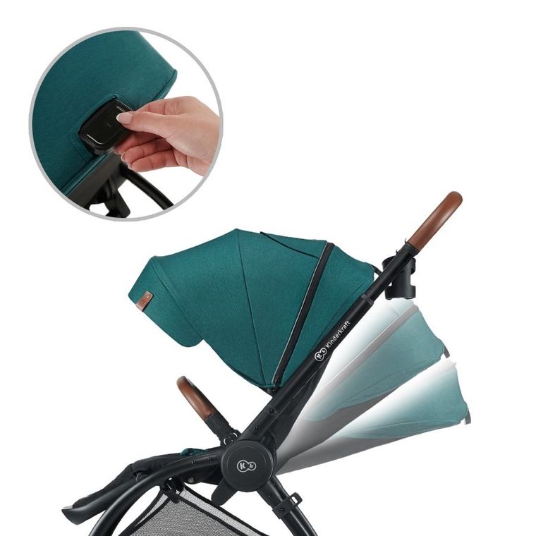 Kinderkraft, Evolution Cocoon, wózek wielofunkcyjny 2w1, Midnight Green