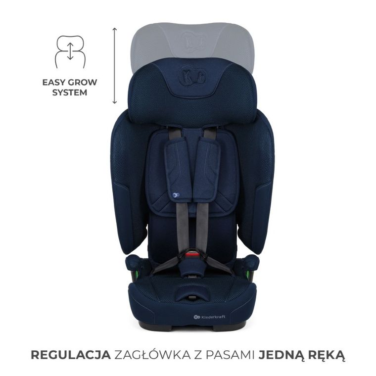 Kinderkraft, FIX2GO, i-Size, fotelik samochodowy, Navy, 76-150 cm